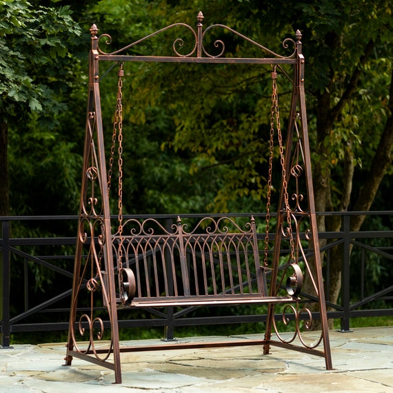 Wrought iron swing set deals