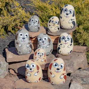 Set of 3 Solar Dogs with Light-Up Eyes in Assorted Colors