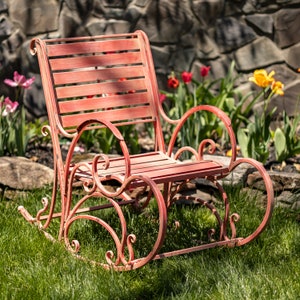 iron outdoor rocking chair