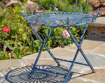 Victorian Style Folding Metal Garden Table "Stephania"