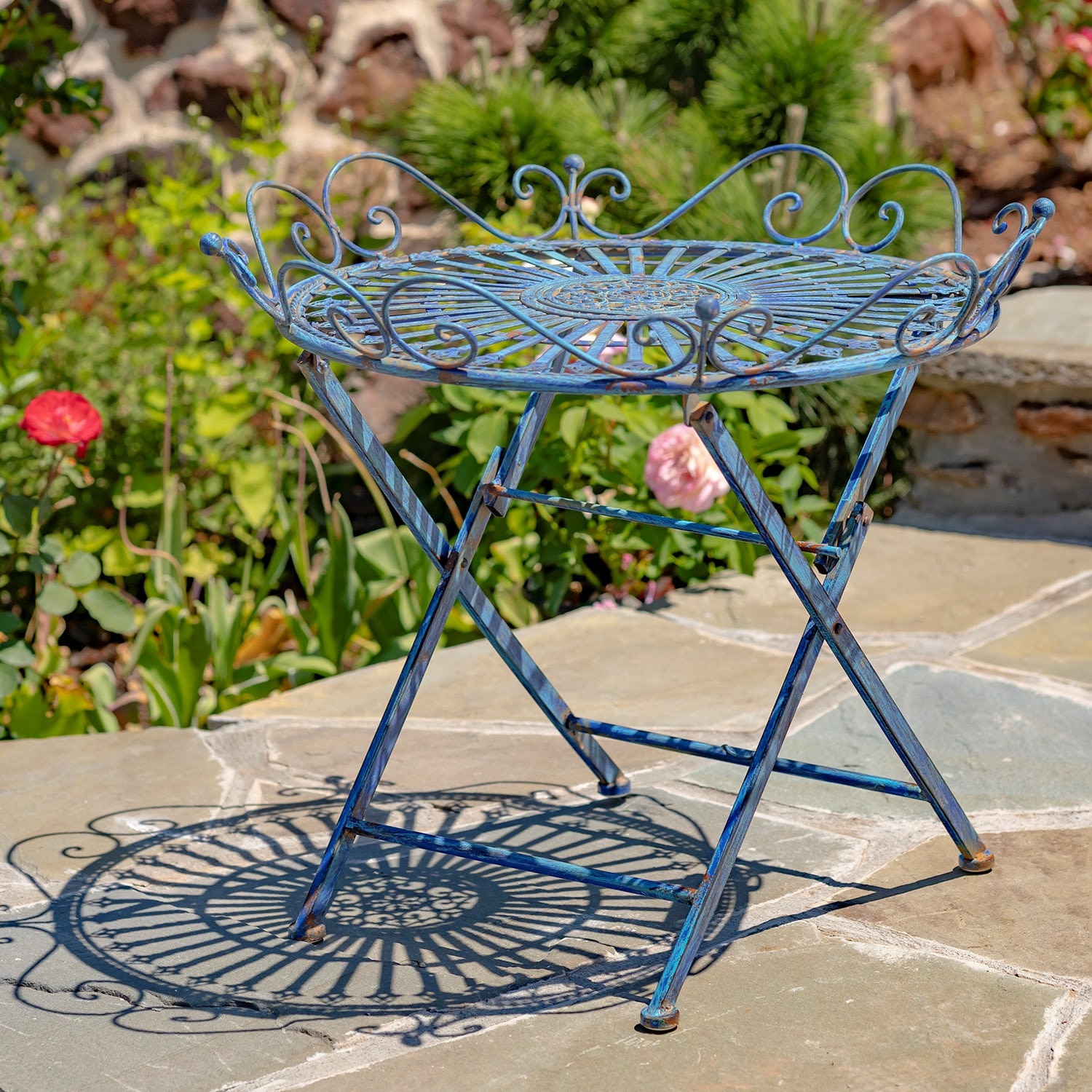 Victorian Style Folding Metal Garden Table stephania Etsy