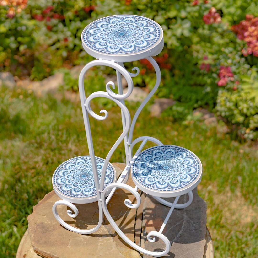 Three Tier Mosaic Plant Stand 5 Style Options Etsy