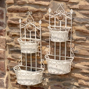 Set of 2 Dual Wall Planters With Removable Baskets "london 1820" in ...