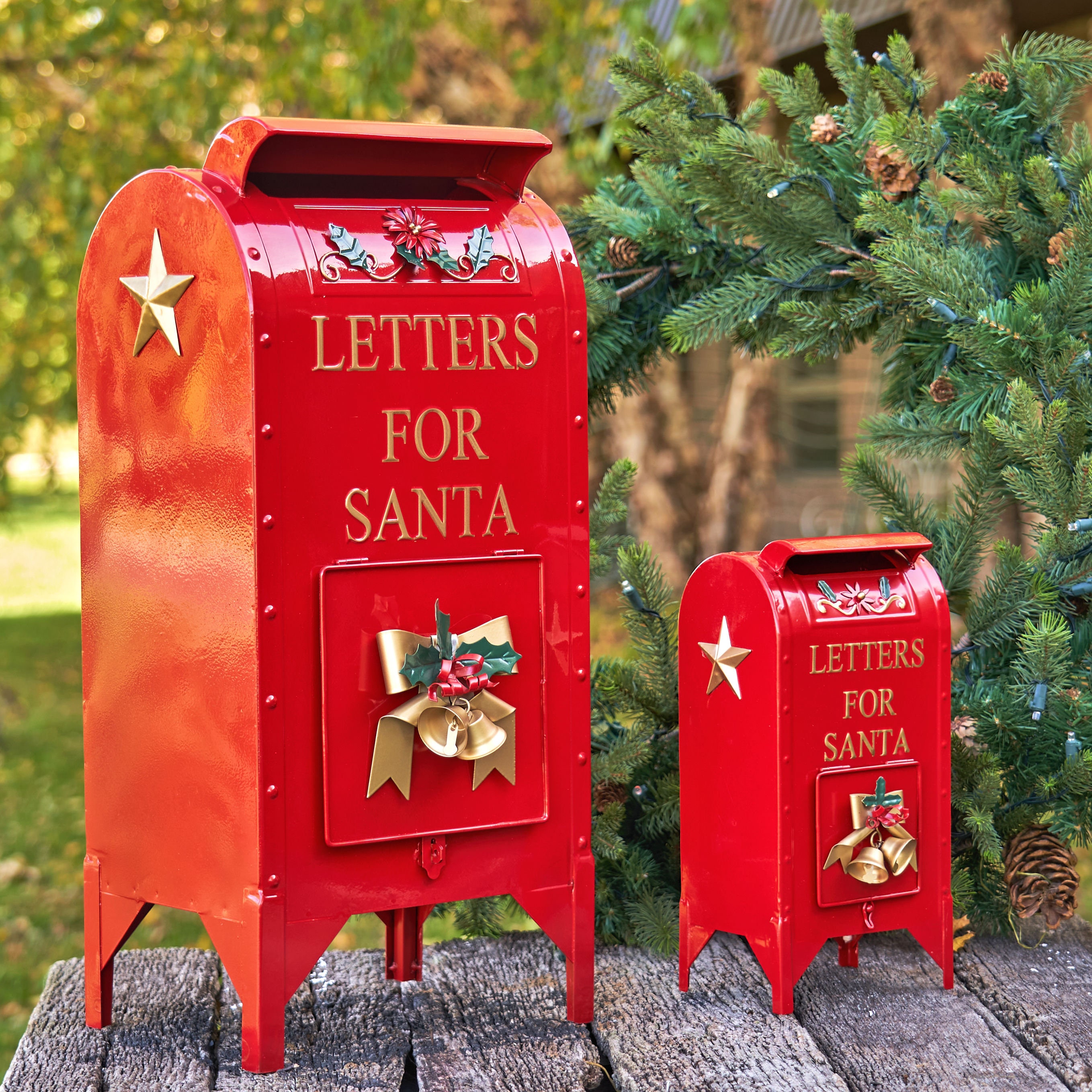 The Holiday Aisle® Tin Letters to Santa Mail Box