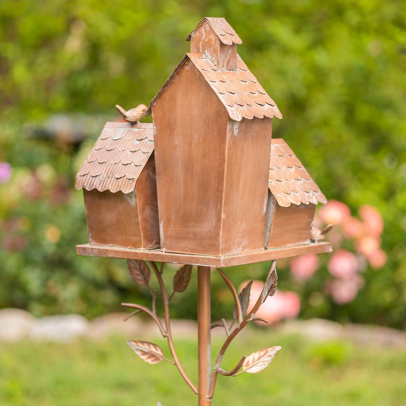 Country Style Iron Birdhouse Stakes Multiple Options afbeelding 9