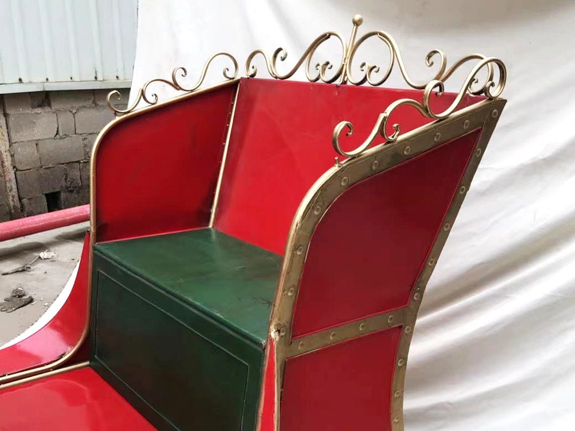 9ft Long Massive Life Sized Classic Metal Christmas Sleigh