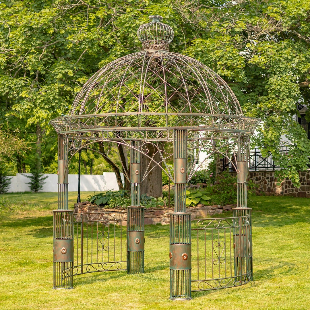 Large Round Iron Garden Gazebo - Etsy