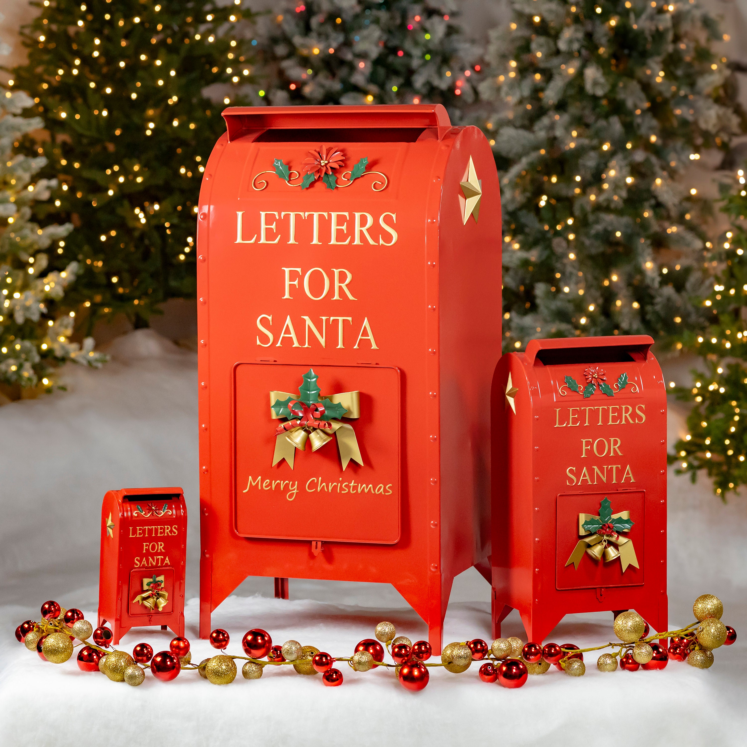 BIG FORTUNE Letters to Santa Mailbox North Pole Post Vintage Mailbox  Mailbox Letters Decoration Christmas Farmhouse Decor/Rustic Metal Christmas