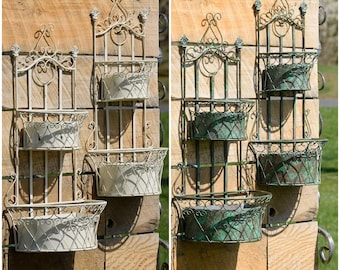 Set of 2 Dual Wall Planters with Removable Baskets &quot;London 1820&quot; in Assorted Colors