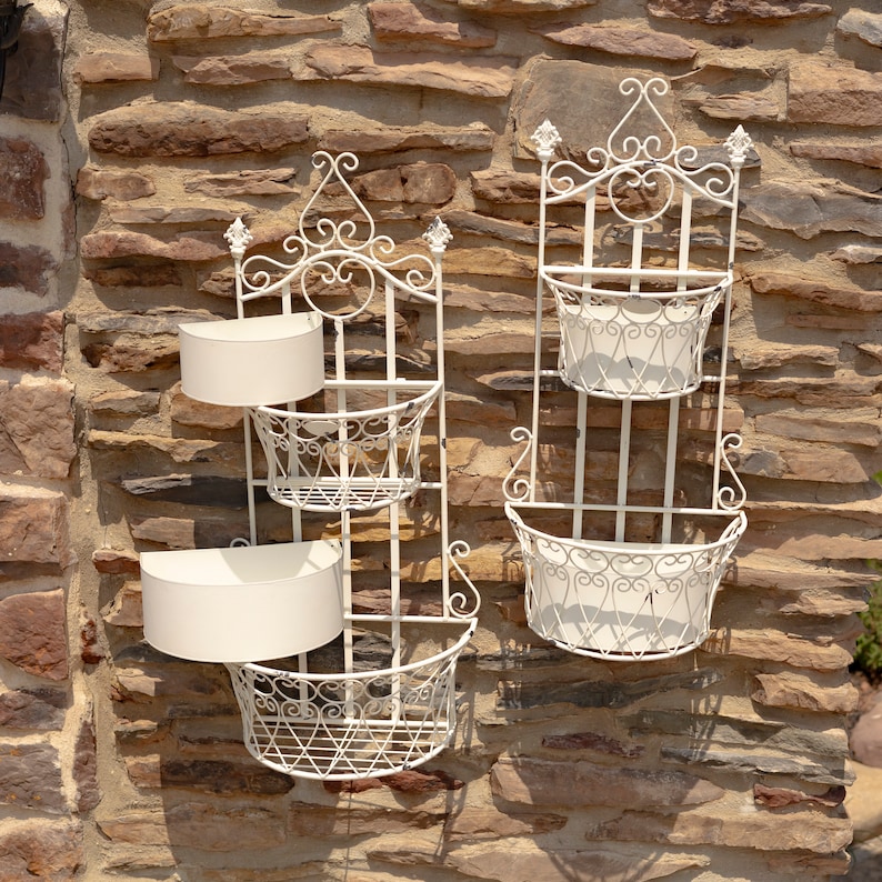 Set of 2 Dual Wall Planters With Removable Baskets "london 1820" in ...