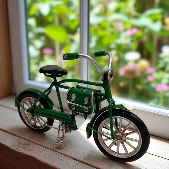 Vintage Bicycle Décor — Antique White, Green or Navy Blue Iron