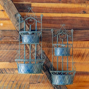 Set of 2 Dual Wall Planters With Removable Baskets "london 1820" in ...