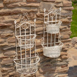 Set of 2 Dual Wall Planters With Removable Baskets "london 1820" in ...
