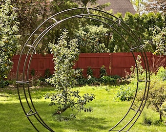 Iron Moon Gate with Plant Stands