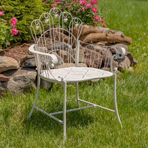 36.25&quot;T Embellished Metal Garden Armchair in Green &quot;Toulouse 1275&quot;