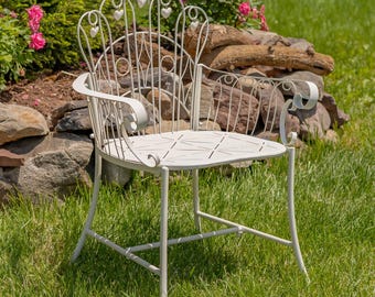 36.25"T Embellished Metal Garden Armchair in Green "Toulouse 1275"