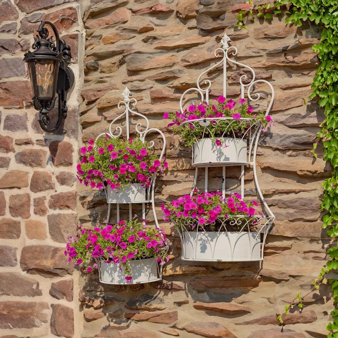 Set of 2 Dual Wall Hanging Iron Basket Planters "copenhagen 1843" in ...