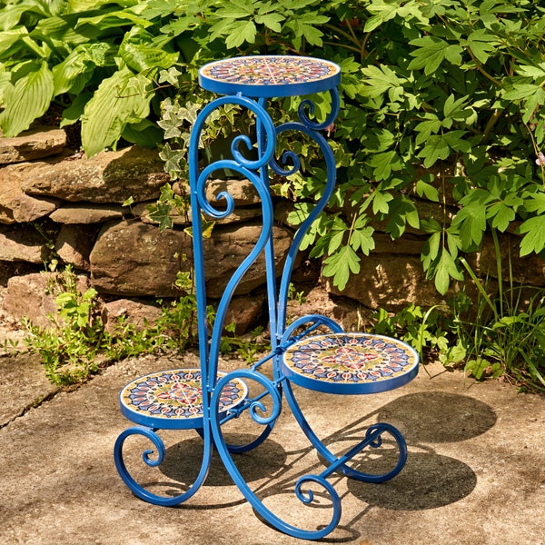 Three Tier Mosaic Plant Stands- "London"