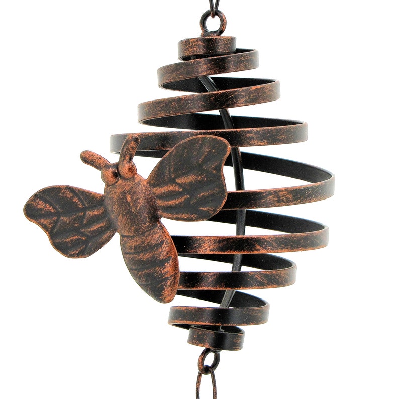 76 Long Antique Bronze Hanging Honeybee Rain Chain image 4