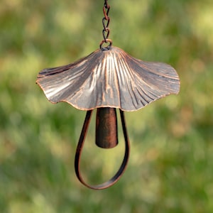 6 Feet Long Antique Bronze Rain Chain with Mushrooms