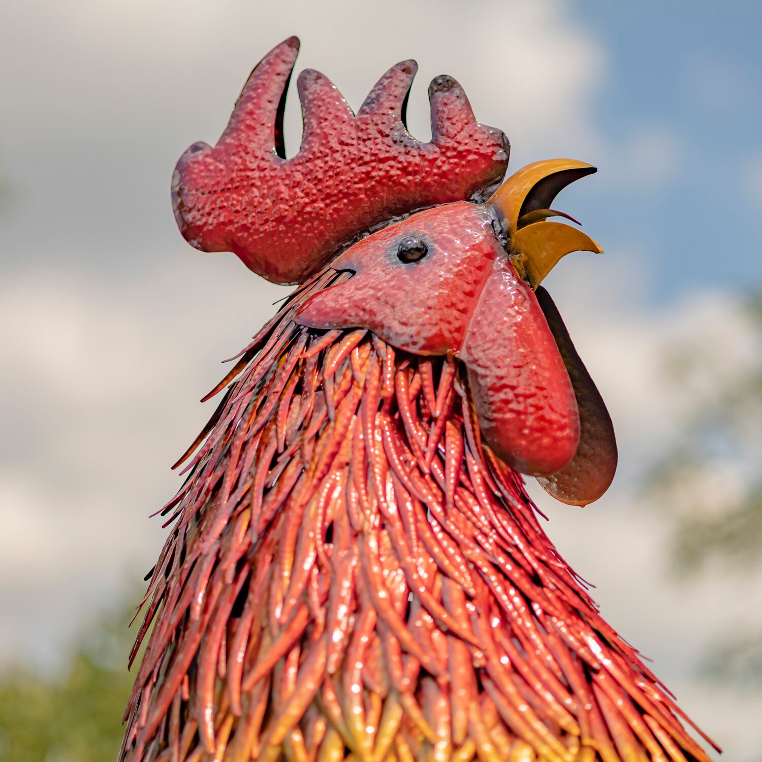 5.5 Foot Tall Iron Rooster Garden Statue - Etsy