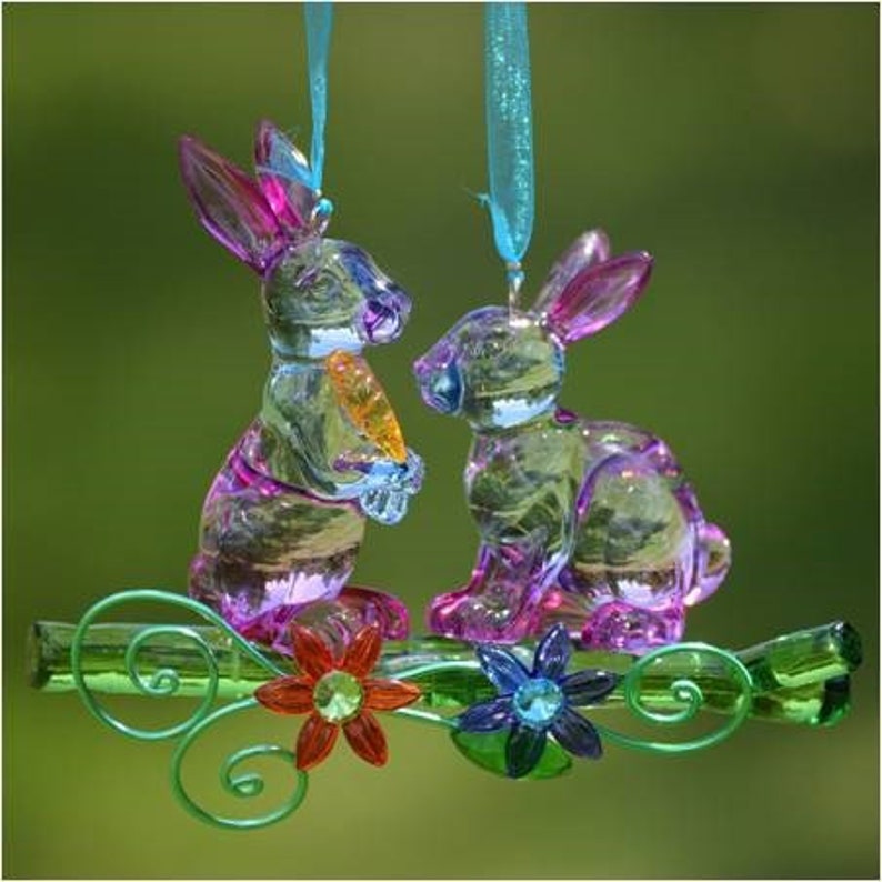 Range Rabbit Ornament Set of 6 Acrylic Hanging Rabbit Ornaments - Etsy