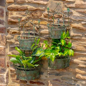Set of 2 Dual Wall Planters With Removable Baskets "london 1820" in ...