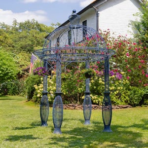 13ft. Tall Round Metal Garden Gazebo in Antique Finish &quot;Bella Rosa&quot;