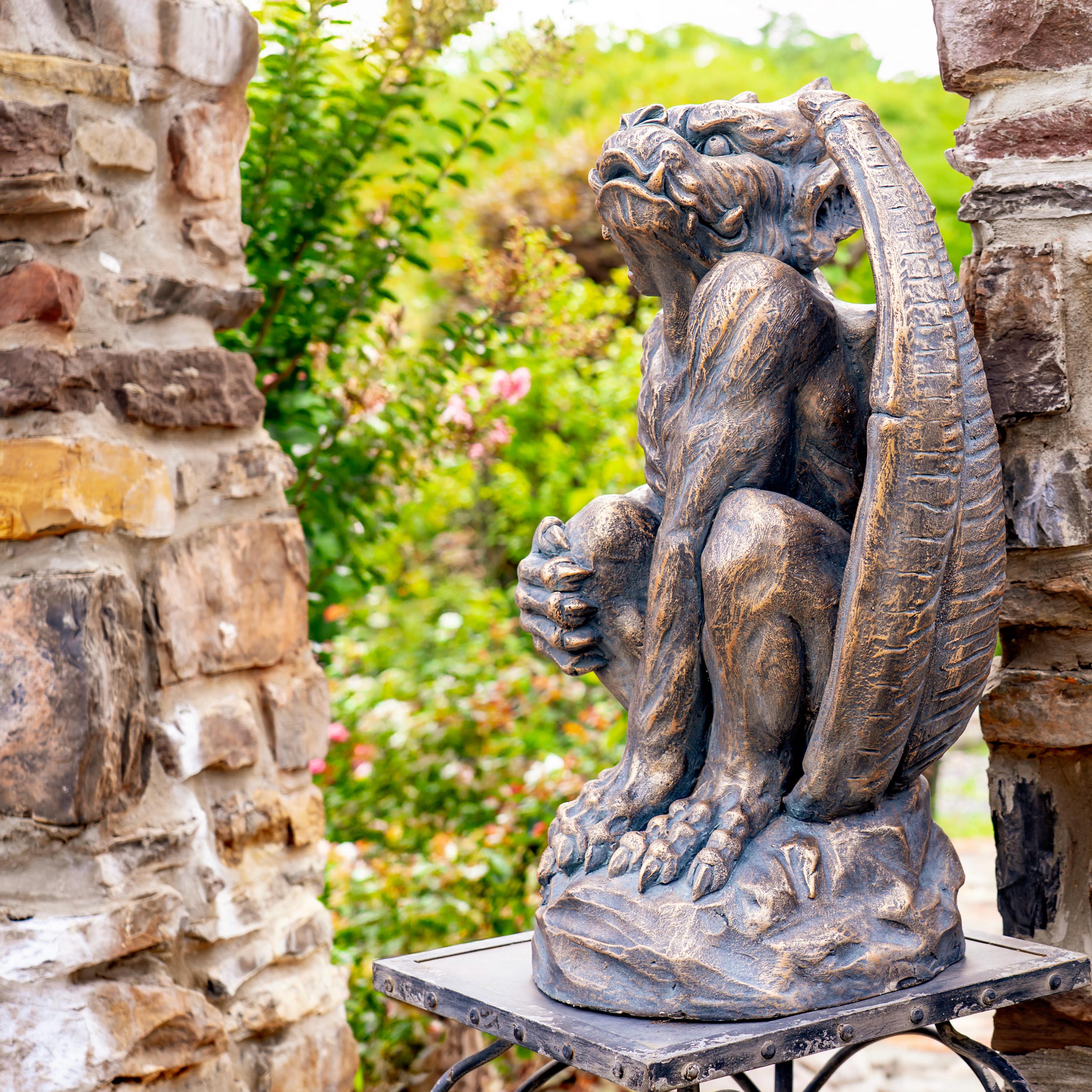 Set of 2 Magnesium Gargoyle Statues 