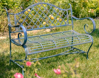 Victorian Style Iron Garden Bench- 3 Colors