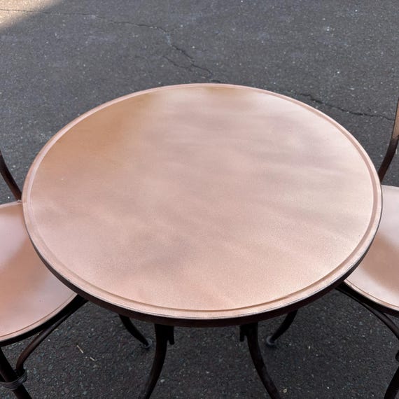 Three Piece Round Top Iron Bistro Set 