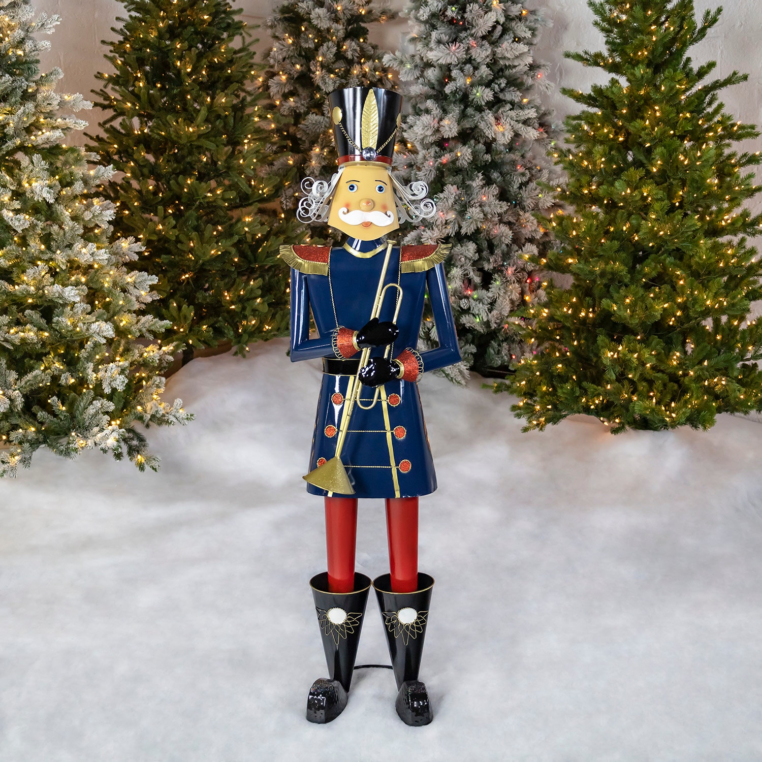 60 Inch Tall Iron Blue Nutcracker Holding Trumpet - Etsy