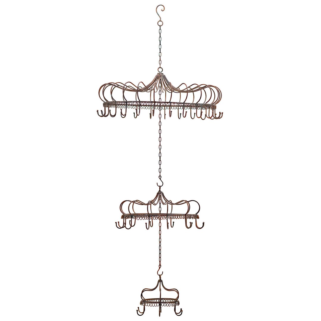 Image showcasing Elegant Hanging Metal Chandelier Display Decoration W/hooks 
