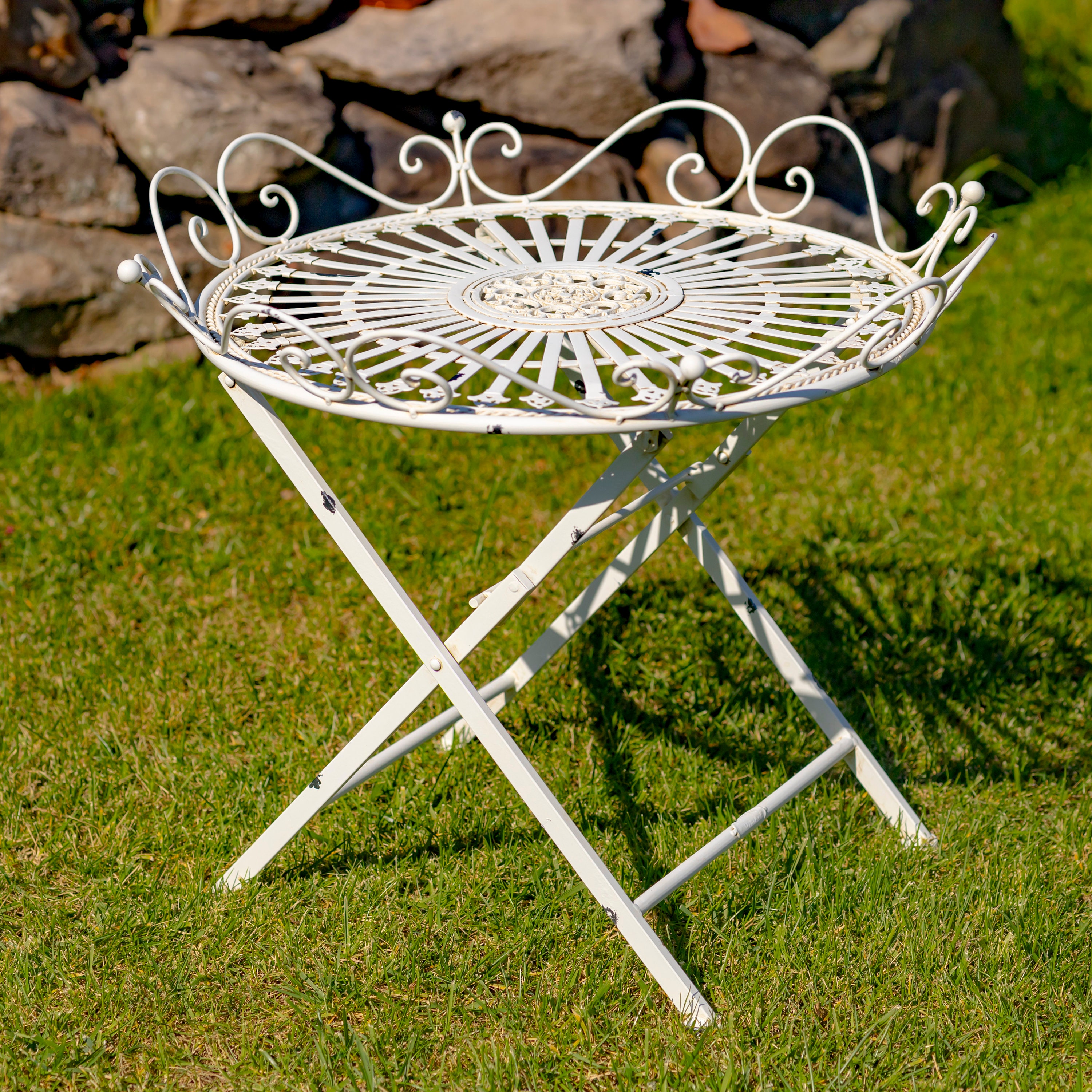 Victorian Style Folding Metal Garden Table stephania Etsy