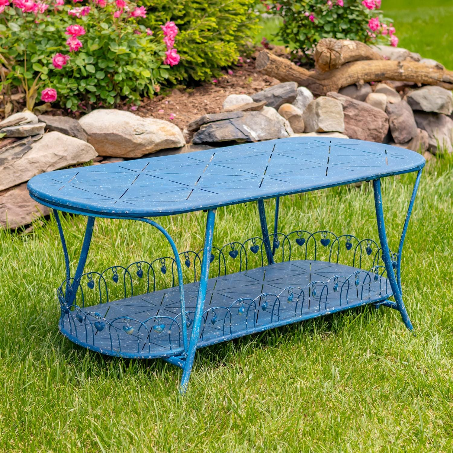 Vintage Metal Patio Side Table