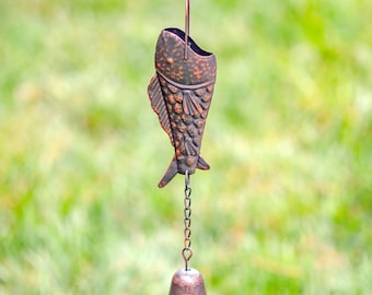 76.75&quot; Long Antique Bronze Rain Chain with RainbowTrout