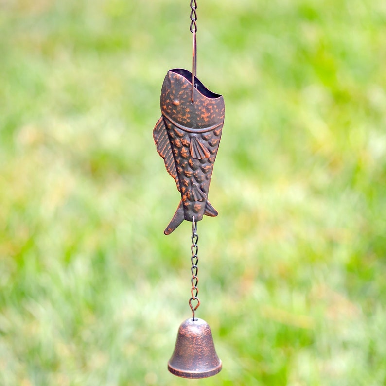 Bronze Rain Chain with RainbowTrout