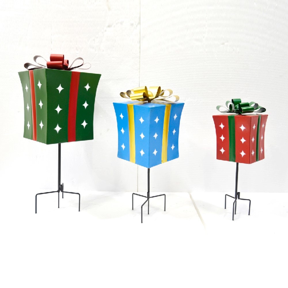 Set of 3 Assorted Christmas Gift Boxes With Twinkle Stars Iron Etsy