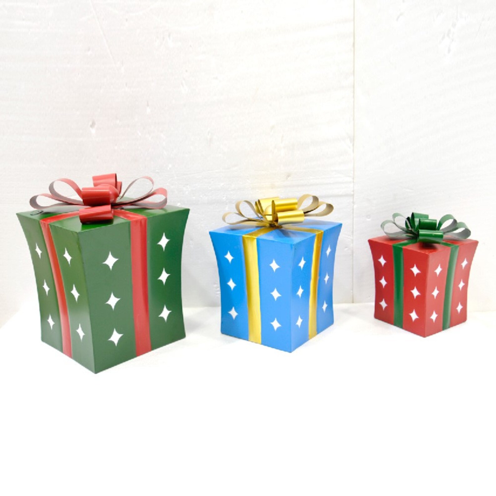 Set of 3 Assorted Christmas Gift Boxes With Twinkle Stars Iron Etsy