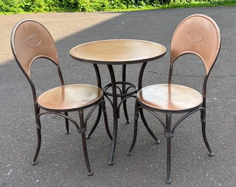 Three Piece Round Top Iron Bistro Set 