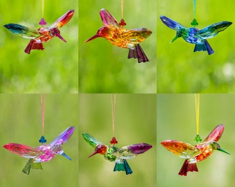 Five Ton Acrylic Hummingbird Ornaments