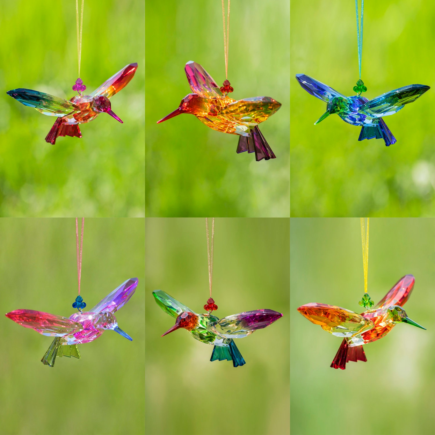 Five Ton Acrylic Hummingbird Ornaments