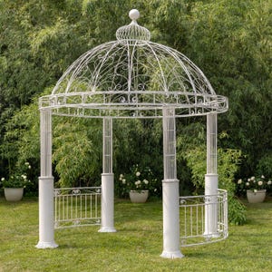 13.8ft. Tall Ornate Round Iron Garden Gazebo &quot;Medellin 1972&quot;