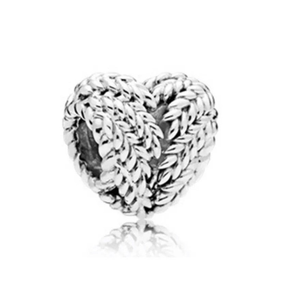 Solid silver heart charm fits pandora bracelet Etsy.de