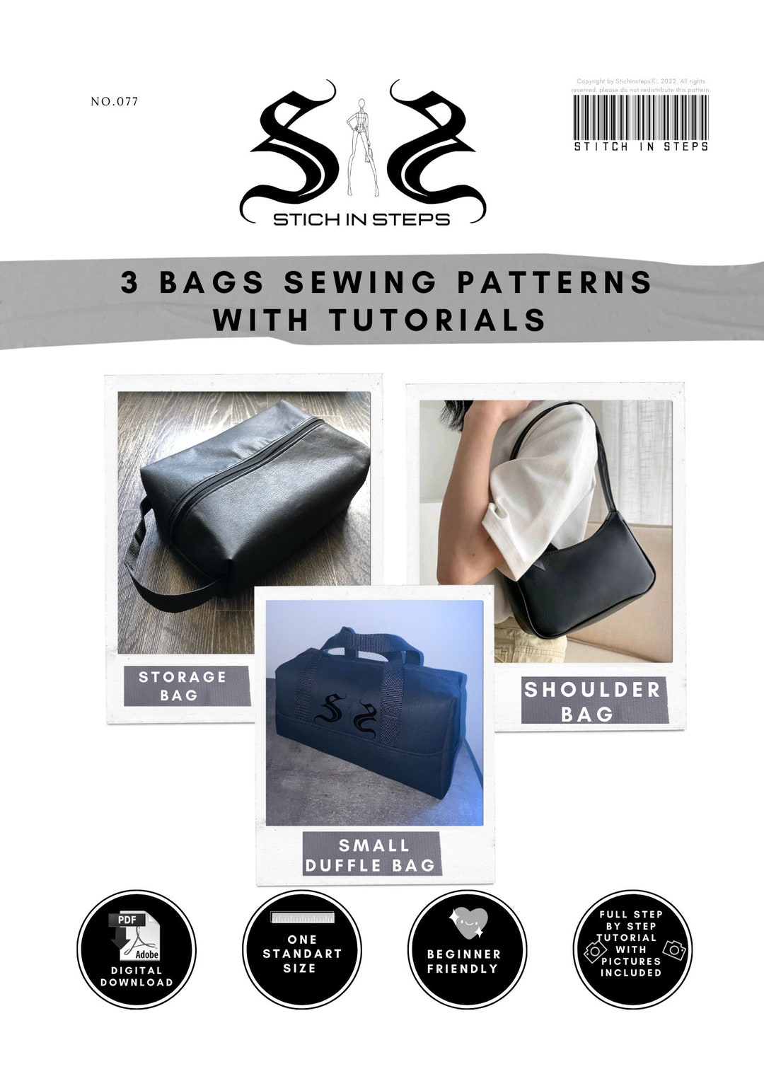 3 in 1 Shoulder Bag, Duffle Bag, Storage / Travel Bag Simple Digital