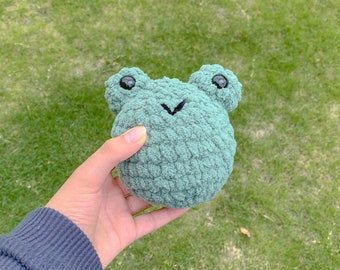 Medium Frog Plushie |  Handmade Crochet | Customizable Colors | Soft, Comfy, Cute Stuffed Animal | Amigurumi Gift | Crochet Froggy Plush