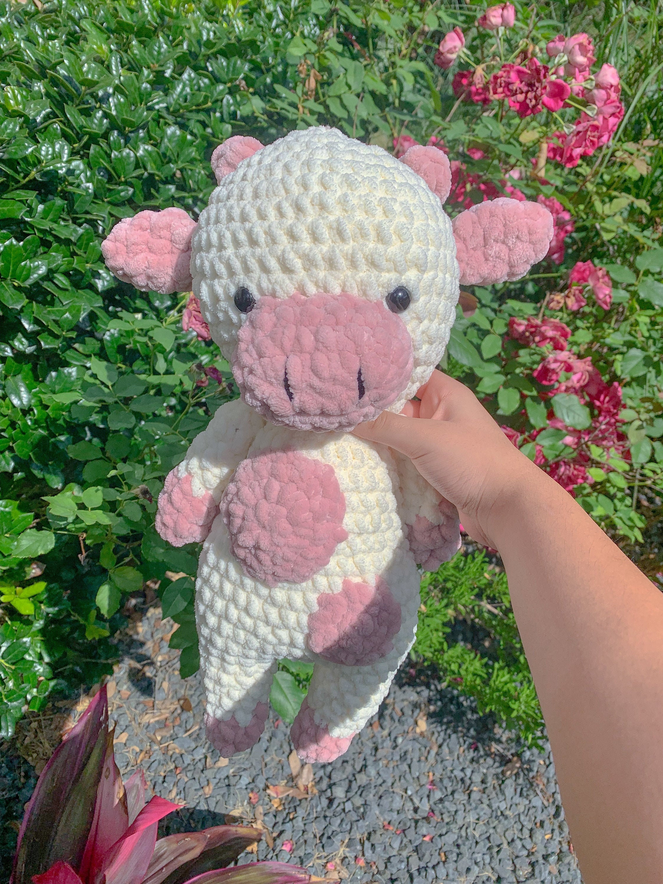 Large Crochet Cow Stuffed Animal, Made to Order