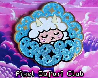Sleeping Lamball Pin: 2-Inch Glitter Hard Enamel Art Pin
