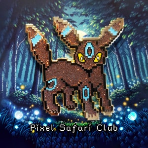 Shiny Umbreon Pin: 8-Bit Glitter Hard Enamel Pixel Art
