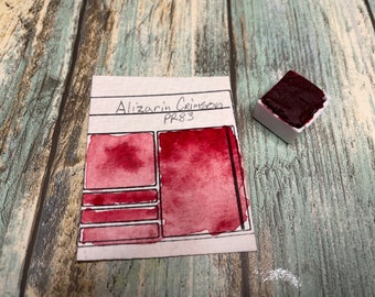 Alizarin Crimson Handmade Watercolor - Half Pan